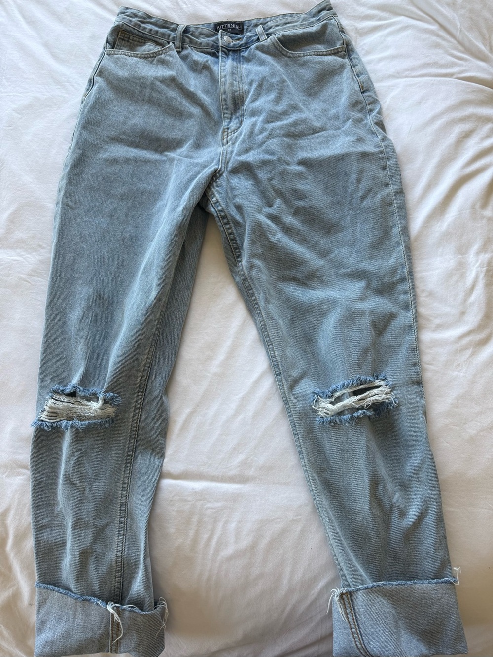 Kittenish Light Blue Distressed Jeans